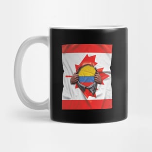 Colombia Flag Canadian Flag Ripped - Gift for Colombian From Colombia Mug